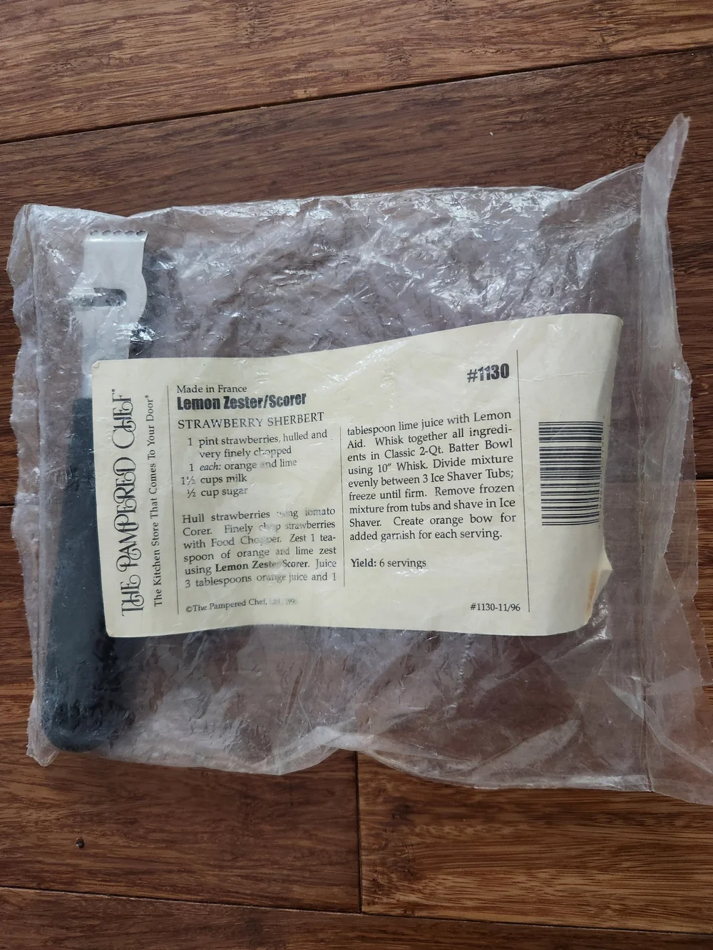 New Vintage Pampered Chef Lemon Zester/Scorer Kitchen Tool 1130 Dishwasher Safe